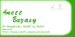 anett buzasy business card